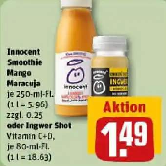 REWE Innocent Smoothie Mango Maracuja oder Ingwer Shot Angebot