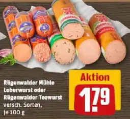 REWE Rügenwalder Mühle Leberwurst oder Rügenwalder Teewurst Angebot