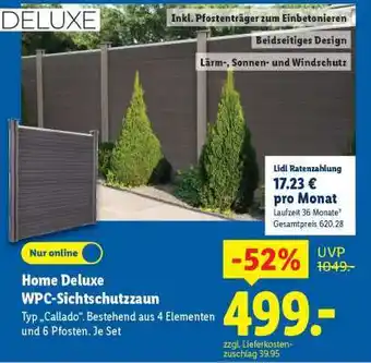 Lidl Home Deluxe WPC-Sichtschutzzaun Angebot