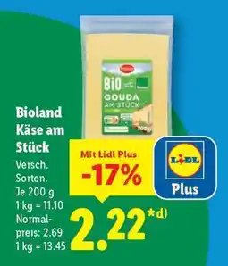 Lidl Bioland Käse am Stück Angebot