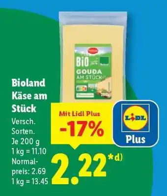 Lidl Bioland Käse am Stück Angebot