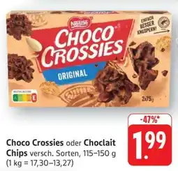 Edeka Choco Crossies oder Choclait Chips Angebot