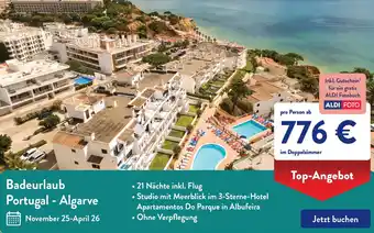 Aldi Süd Badeurlaub Portugal - Algarve Angebot