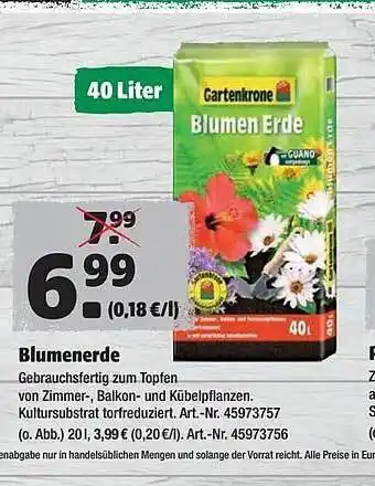 Hagebau Blumenerde 40L Angebot