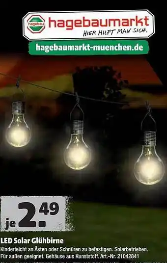 Hagebau Led Solar Glühbirne Angebot