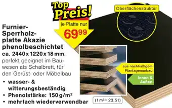 Wiglo Wunderland Furnier Sperrholzplatte Akazie phenolbeschichtet Angebot