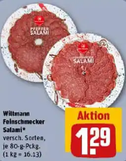 REWE Wiltmann Feinschmecker Salami Angebot