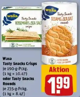 REWE Wasa Tasty Snacks Crisps oder Tasty Snacks Rounds Angebot