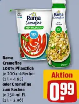 REWE Rama Cremefine 100% Pflanzlich oder Cremefine zum Kochen Angebot