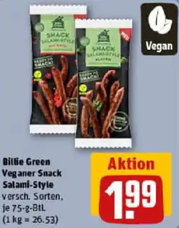REWE Billie Green Veganer Snack Salami-Style Angebot