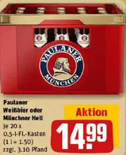 REWE Paulaner Weißbier oder Münchner Hell Angebot