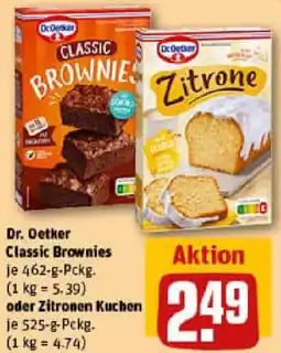 REWE Dr. Oetker Classic Brownies oder Zitronen Kuchen Angebot