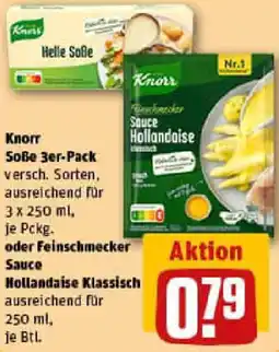 REWE Knorr Soße 3er-Pack oder Feinschmecker Sauce Hollandaise Klassisch Angebot