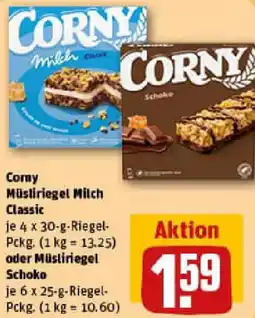 REWE Corny Müsliriegel Milch Classic oder Müsliriegel Schoko Angebot