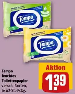 REWE Tempo feuchtes Toilettenpapier Angebot