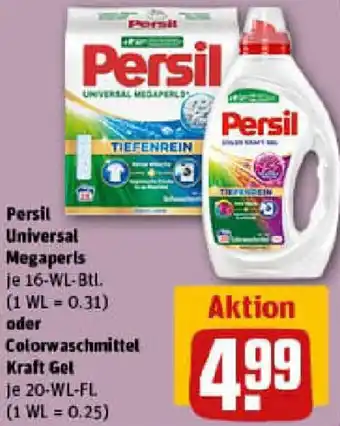 REWE Persil Universal Megaperls oder Colorwaschmittel Kraft Gel Angebot