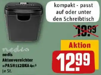 REWE nedis Aktenvernichter PASH112BKA 4 Angebot