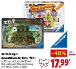 Lidl Ravensburger Adventskalender tiptoi/Exit Angebot