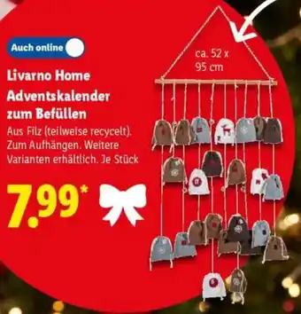 Lidl Livarno Home Adventskalender zum Befüllen Angebot