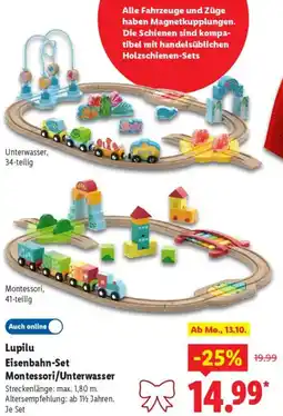 Lidl Lupilu Eisenbahn-Set Montessori/Unterwasser Angebot