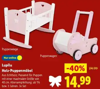 Lidl Lupilu Holz-Puppenmöbel Angebot