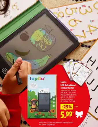 Lidl Lupilu LCD-Schreibpad mit Lernkarten Angebot