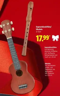 Lidl Sopranblockflöte/ Ukulele Angebot