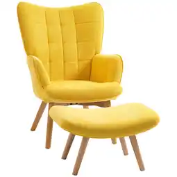 Netto Marken-Discount HOMCOM Ohrensessel mit Hocker Kord Angebot