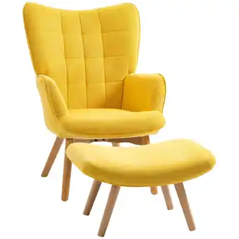 Netto Marken-Discount HOMCOM Ohrensessel mit Hocker Kord Angebot