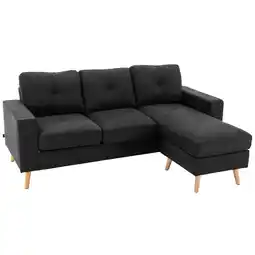 Netto Marken-Discount HOMCOM Ecksofa Leinen, Gummiholz Angebot