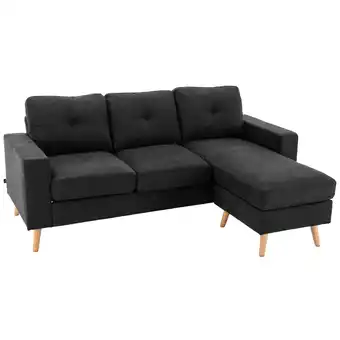 Netto Marken-Discount HOMCOM Ecksofa Leinen, Gummiholz Angebot