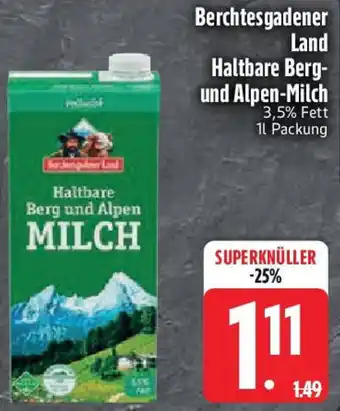 Edeka Berchtesgadener Land Haltbare Berg- und Alpen-Milch Angebot
