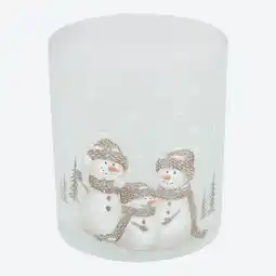 NKD Windlicht aus Glas mit Schneemann-Motiv Angebot