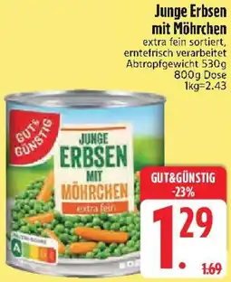 Edeka GUT&GÜNSTIG Junge Erbsen mit Möhrchen Angebot