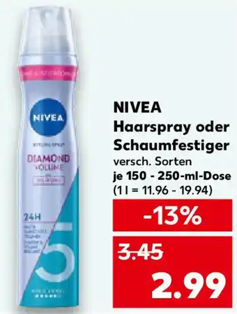 Kaufland NIVEA Haarspray oder Schaumfestiger Angebot