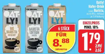 Edeka Oatly! Hafer-Drink oder Barista Angebot