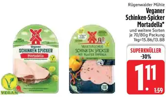 Edeka Rügenwalder Mühle Veganer Schinken-Spicker Mortadella Angebot