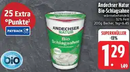 Edeka Andechser Natur Bio-Schlagsahne Angebot