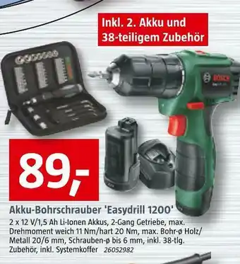 Bauhaus Bosch akku-bohrschrauber 'easydrill 1200' Angebot