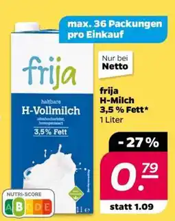 NETTO frija H-Milch 3,5 % Fett Angebot