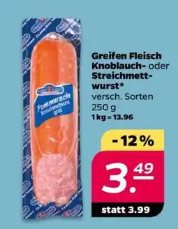 NETTO Greifen Fleisch Knoblauch- oder Streichmettwurst Angebot