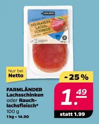 NETTO FARMLÄNDER Lachsschinken oder Rauchlachsfleisch Angebot