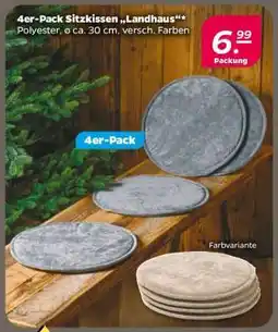 NETTO 4er-Pack Sitzkissen „Landhaus“ Angebot