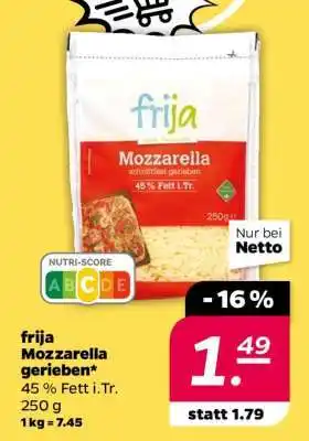 NETTO frija Mozzarella gerieben Angebot