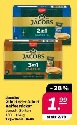 NETTO Jacobs 2-in-1 oder 3-in-1 Kaffeesticks Angebot