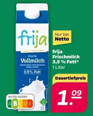 NETTO frija Frischmilch 3,5 % Fett Angebot