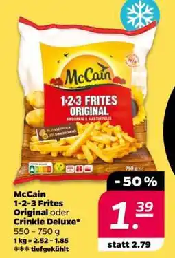 NETTO McCain 1-2-3 Frites Original oder Crinkle Deluxe Angebot