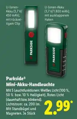 Lidl Parkside Mini-Akku-Handleuchte Angebot
