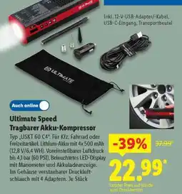 Lidl Ultimate Speed Tragbarer Akku-Kompressor Angebot