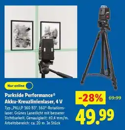 Lidl PARKSIDE PERFORMANCE Akku-Kreuzlinienlaser 4 V Angebot